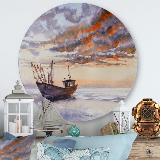 Designart - Wooden Fishing Boat On The Baltic Shore